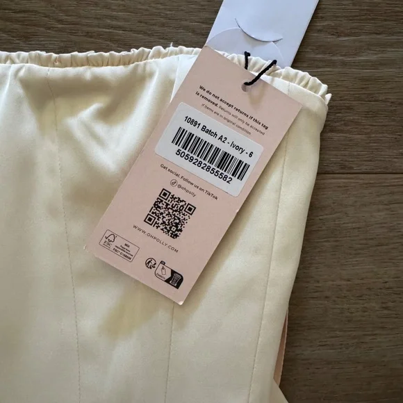 NWT Oh Polly Juliet Corset Mini Dress in Ivory - US 2 - Picture 7 of 8